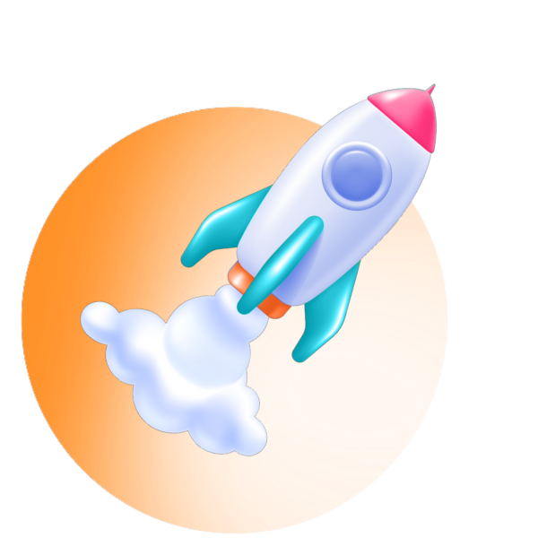 Image of Simply The Best Digital Rocket with Orange Circle