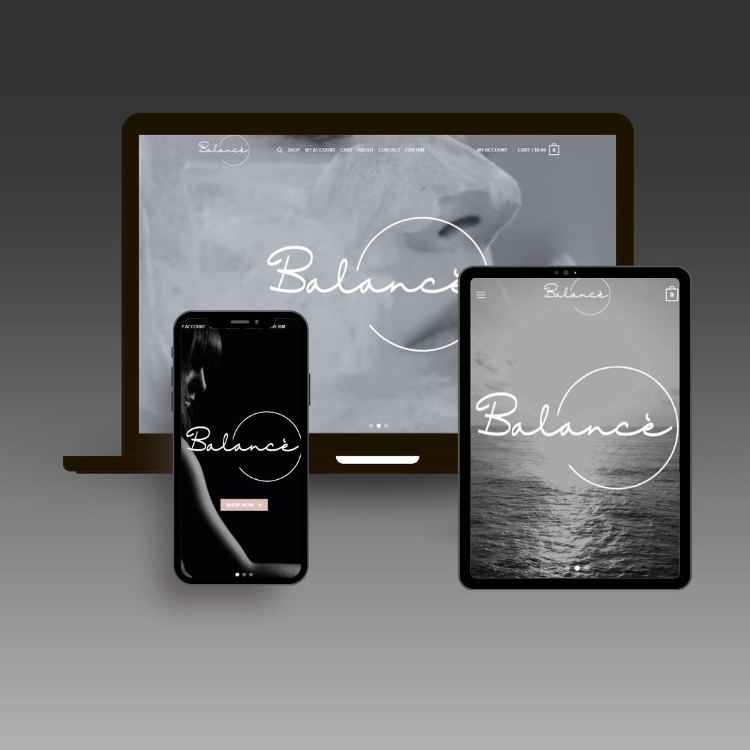 Cover image of Balance responsive website design shown on mobile, tablet, and laptop