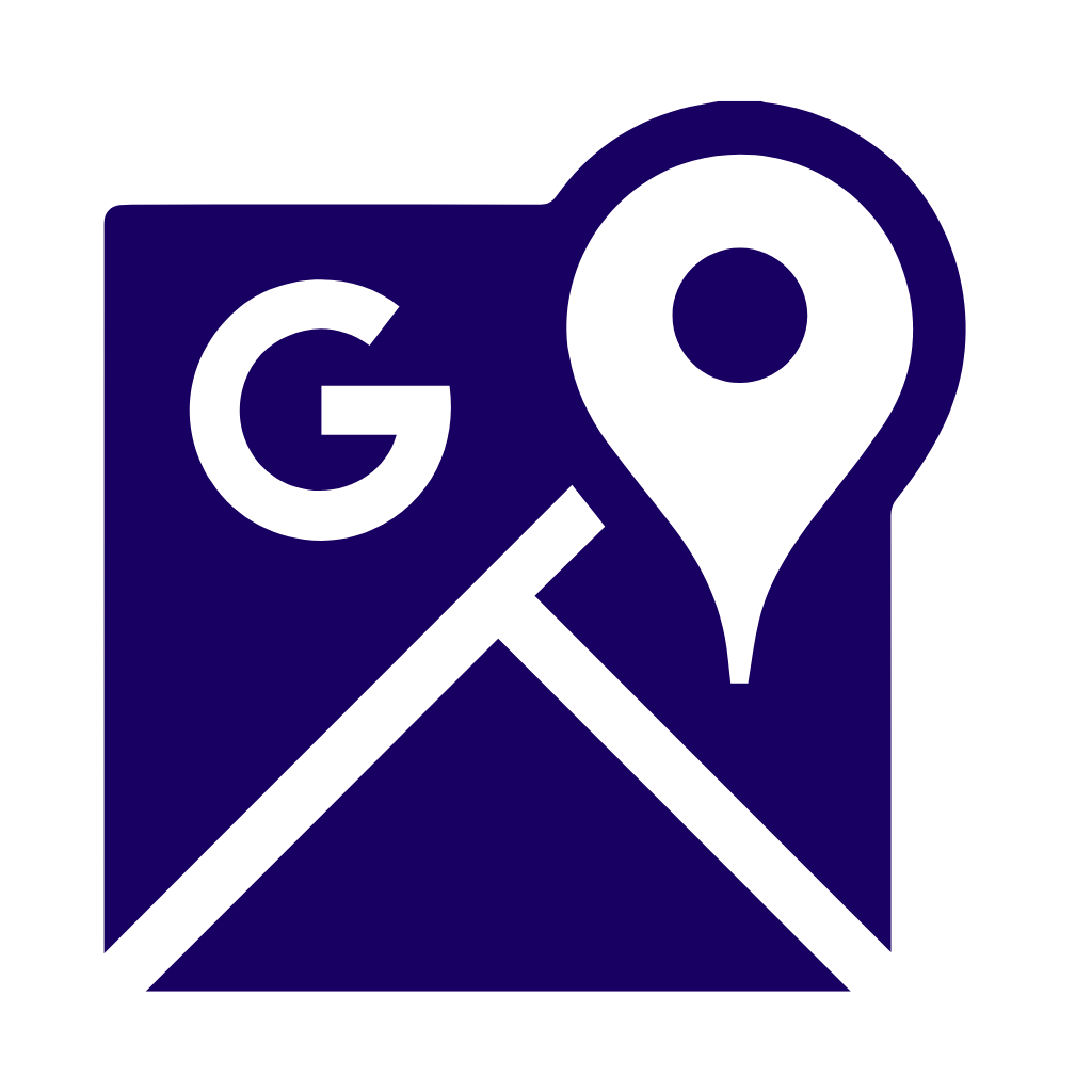 Google Maps dark blue graphic for simply the best digital marketing