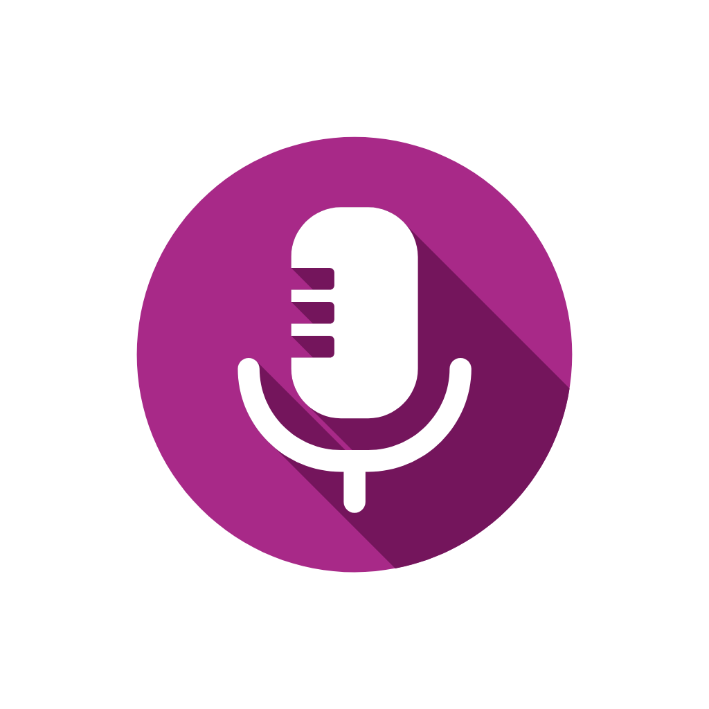 voice search optimization microphone icon inside of a two-tone purple circle for simply the best digital marketing